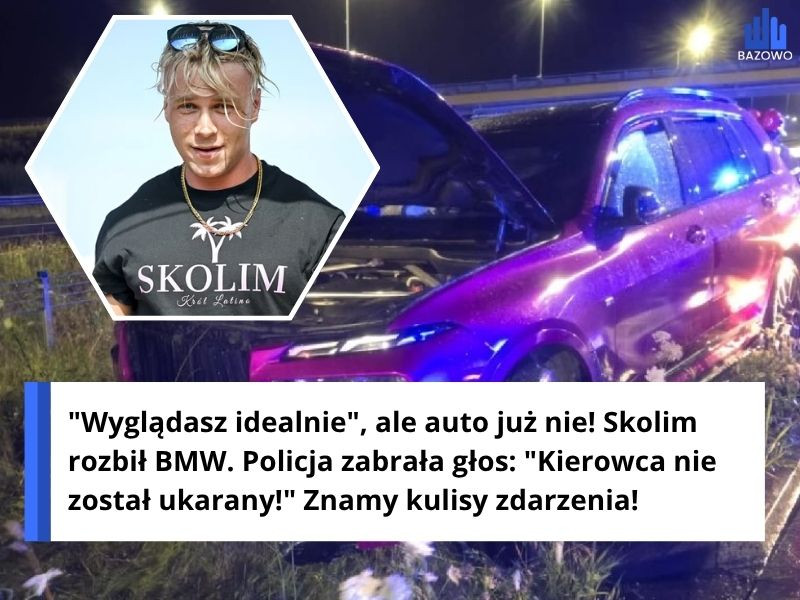 "Wyglądasz idealnie", ale auto już nie! Skolim rozbił BMW. Policja zabrała głos: "Kierowca nie został ukarany!" Znamy kulisy zdarzenia!